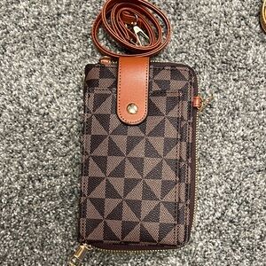 Brown Geometric Pattern Women's Bag